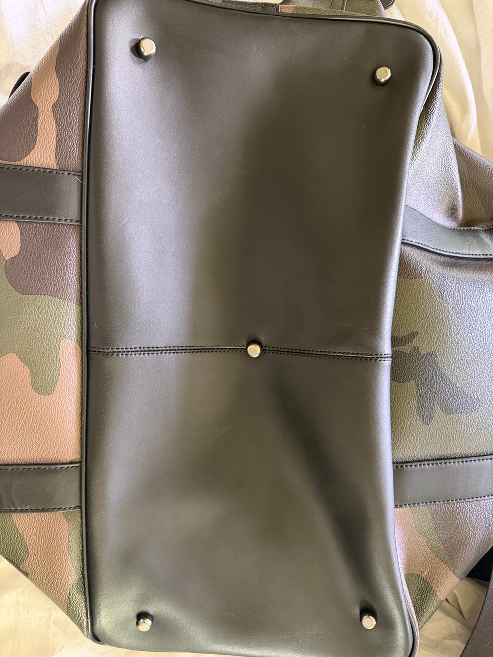 Coach Men’s Camouflage Leather Duffel Bag - Green/Brown/Black - Picture 4 of 4